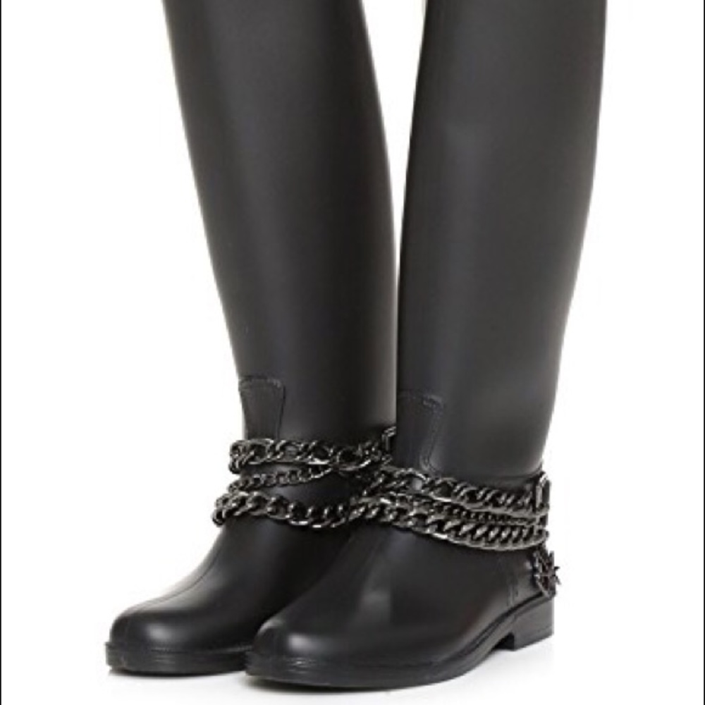 Moschino Rain Boots Black Size 8 Brand New